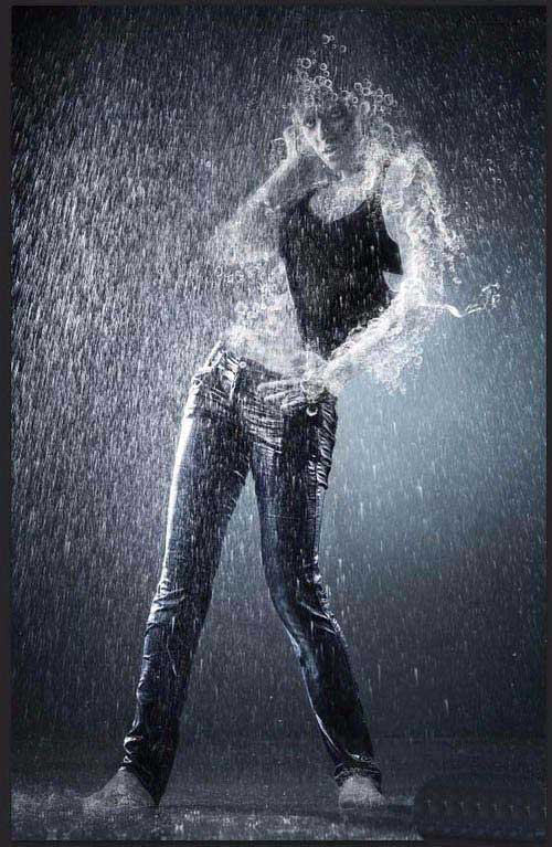 PS怎么合成雨中跳舞的美女?