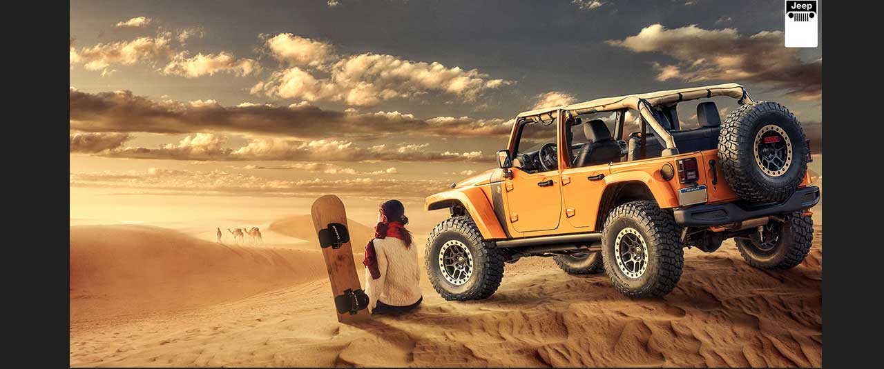 Photoshop合成jeep指南者汽车宣传海报教程