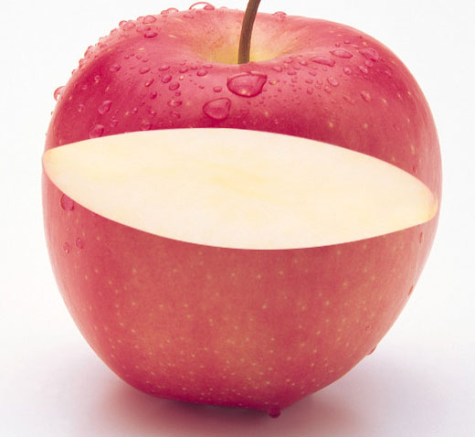 ps简单合成苹果里长出苹果树的图片教程