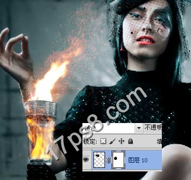 Photoshop合成正在烧信件的酷女孩图片教程
