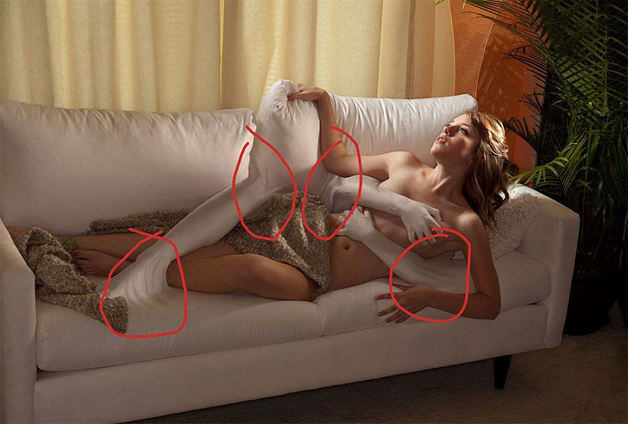 Photoshop创意合成沙发上的美女人像思路