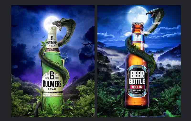 Photoshop合成夏季创意的啤酒宣传海报