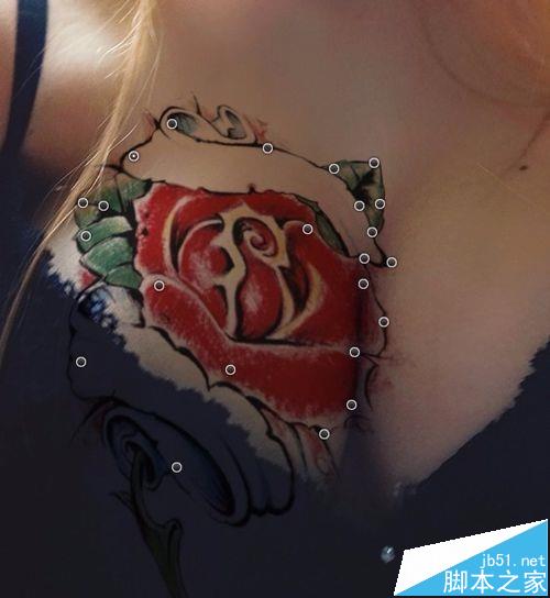 ps怎么给自拍照P漂亮的玫瑰花纹身? 