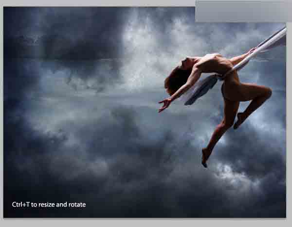 Photoshop合成天使舞者在空中跳舞的场景教程