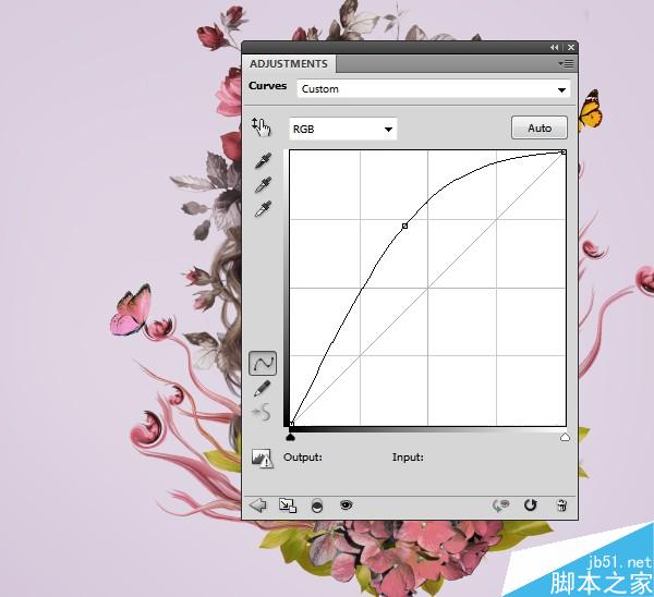 PS合成树枝和花朵包围的女人花香肖像