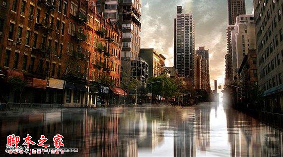 PS合成制作出梦幻创意的水上城市