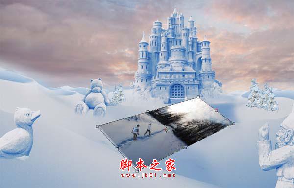 photoshop合成制作漂亮的雪景卡通乐园
