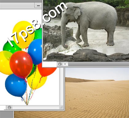 photoshop合成制作使用彩色气球空运大象场景