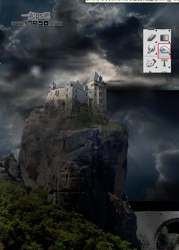 photoshop合成制作出悬崖上的城堡教程