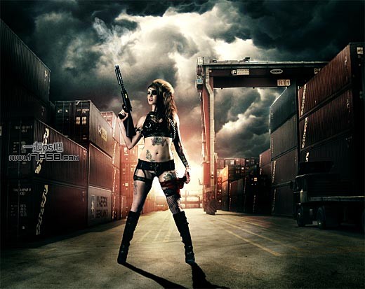 photoshop合成制作出魔力美女战士超酷电影海报