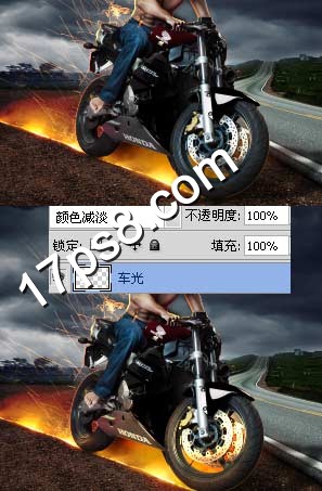 photoshop合成制作出地狱骑士在马路上飞奔的电影海报