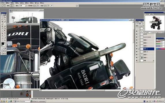photoshop利用汽车零件合成逼真超酷的变形金刚