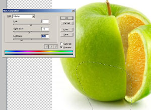 photoshop把橙子的果肉合成到苹果里面