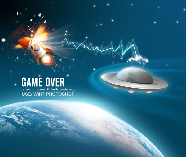 photoshop合成简洁卡通效果的星球大战游戏海报