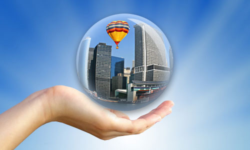 Photoshop将城市及风景照片融入水晶球