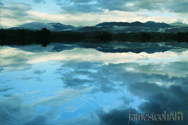photoshop 合成壮观秀丽的湖天一色