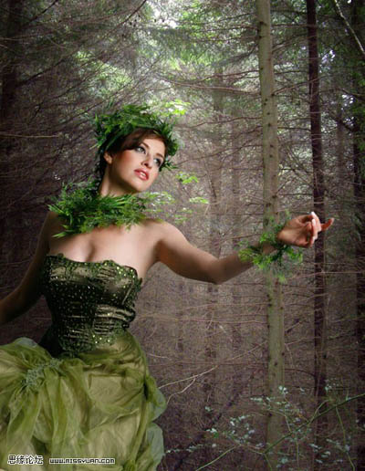 photoshop 合成漂亮的森林女皇
