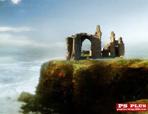 photoshop 合成海边梦幻的城堡遗址
