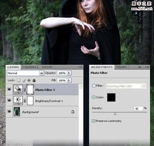 photoshop 合成黑暗里使用魔球的巫师