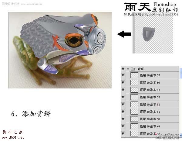 photoshop 合成身披盔甲的青蛙