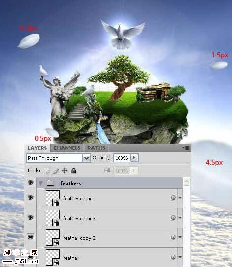 photoshop 经典合成梦幻天空漂浮的小岛