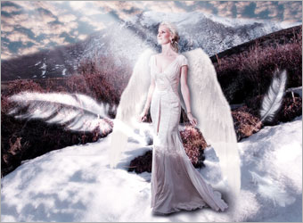 Photoshop照片合成上帝派来的白色天使效果教程