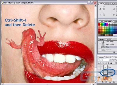 用Photoshop打造另类的舌头