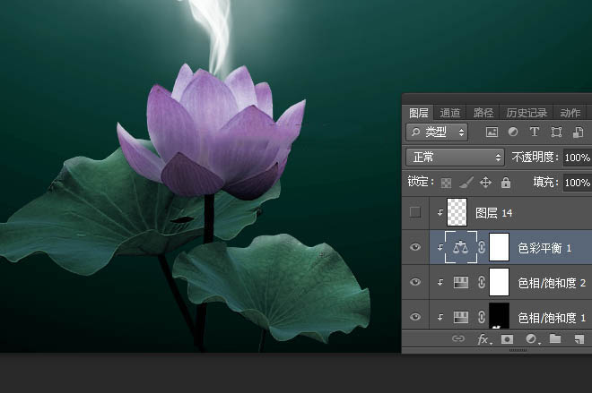 Photoshop合成蓝色风格荷花中幻化的蝴蝶仙子教程