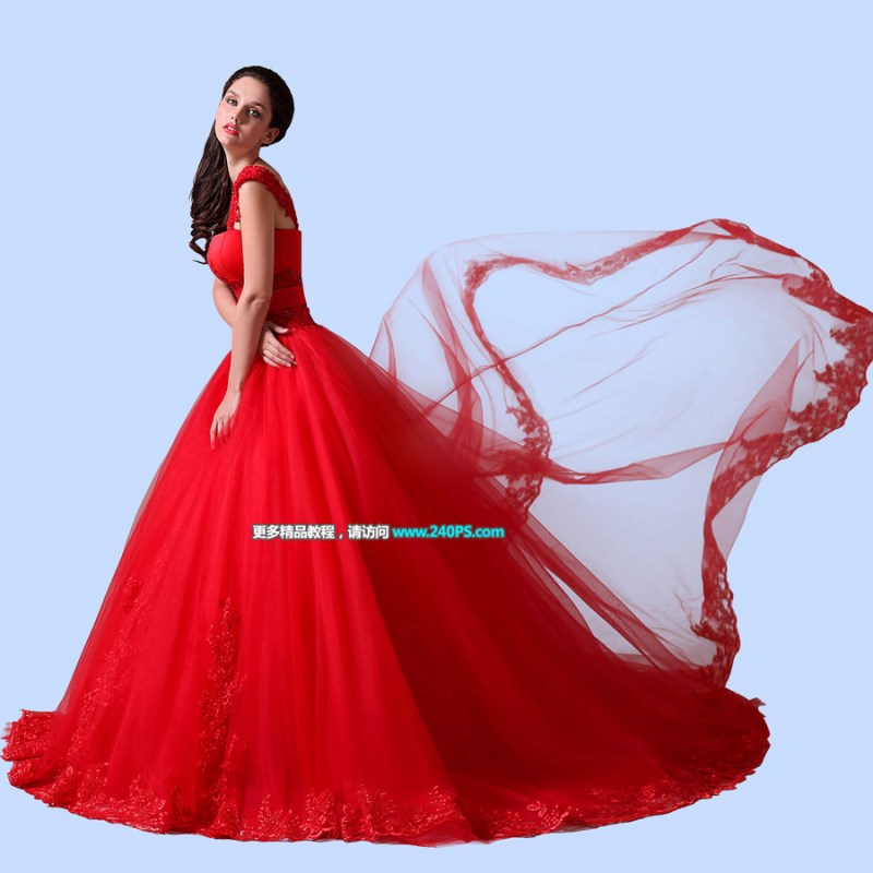 Photoshop怎样快速完美抠出红色婚纱新娘照片
