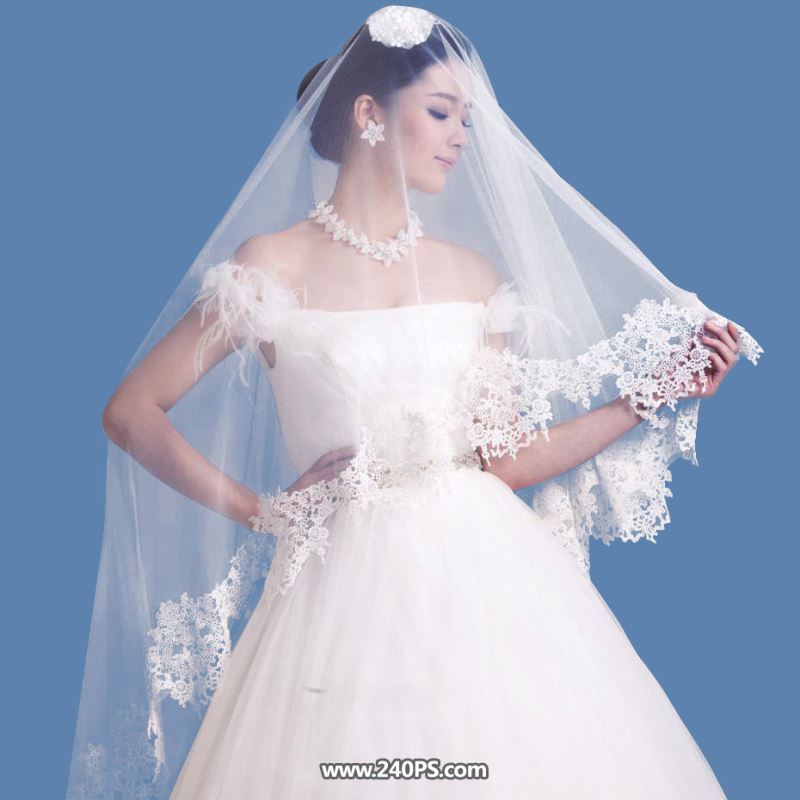 Photoshop完美抠图快速抠出淡色背景的婚纱人物图片教程