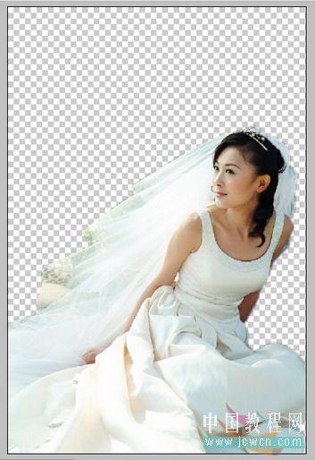 photoshop抠图教程 利用钢笔及橡皮工具抠出穿婚纱的新娘