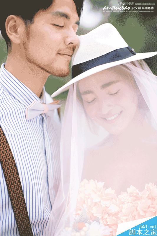 Photoshop调出外景婚纱照片甜美暖色效果,PS教程,思缘教程网