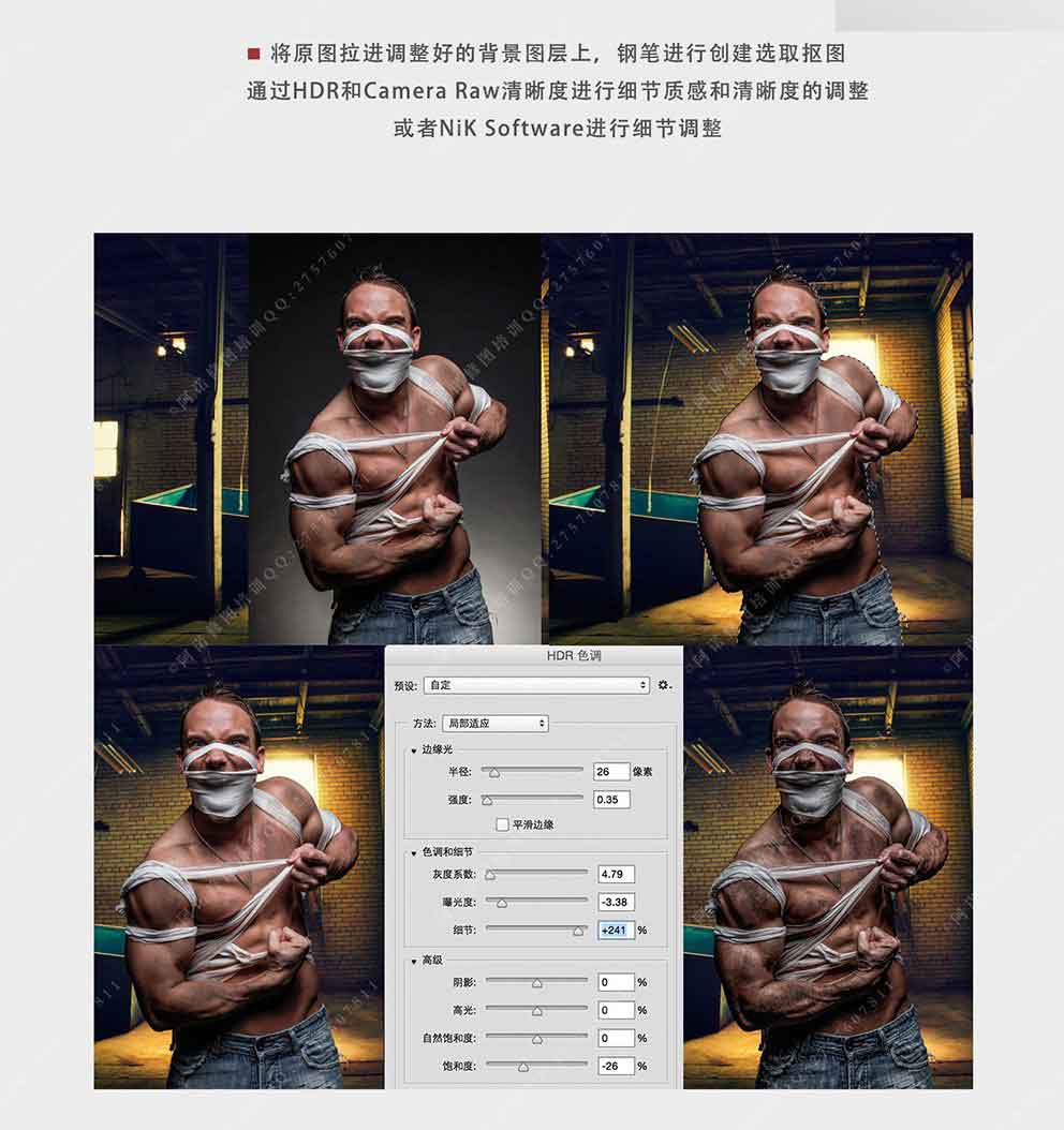 Photoshop调出室内人像高对比度HDR金属肤色,PS教程,思缘教程网
