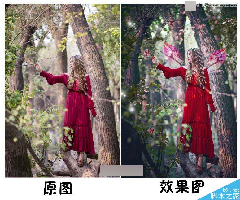 Photoshop调出森林人像唯美的童话场景效果,PS教程,思缘教程网