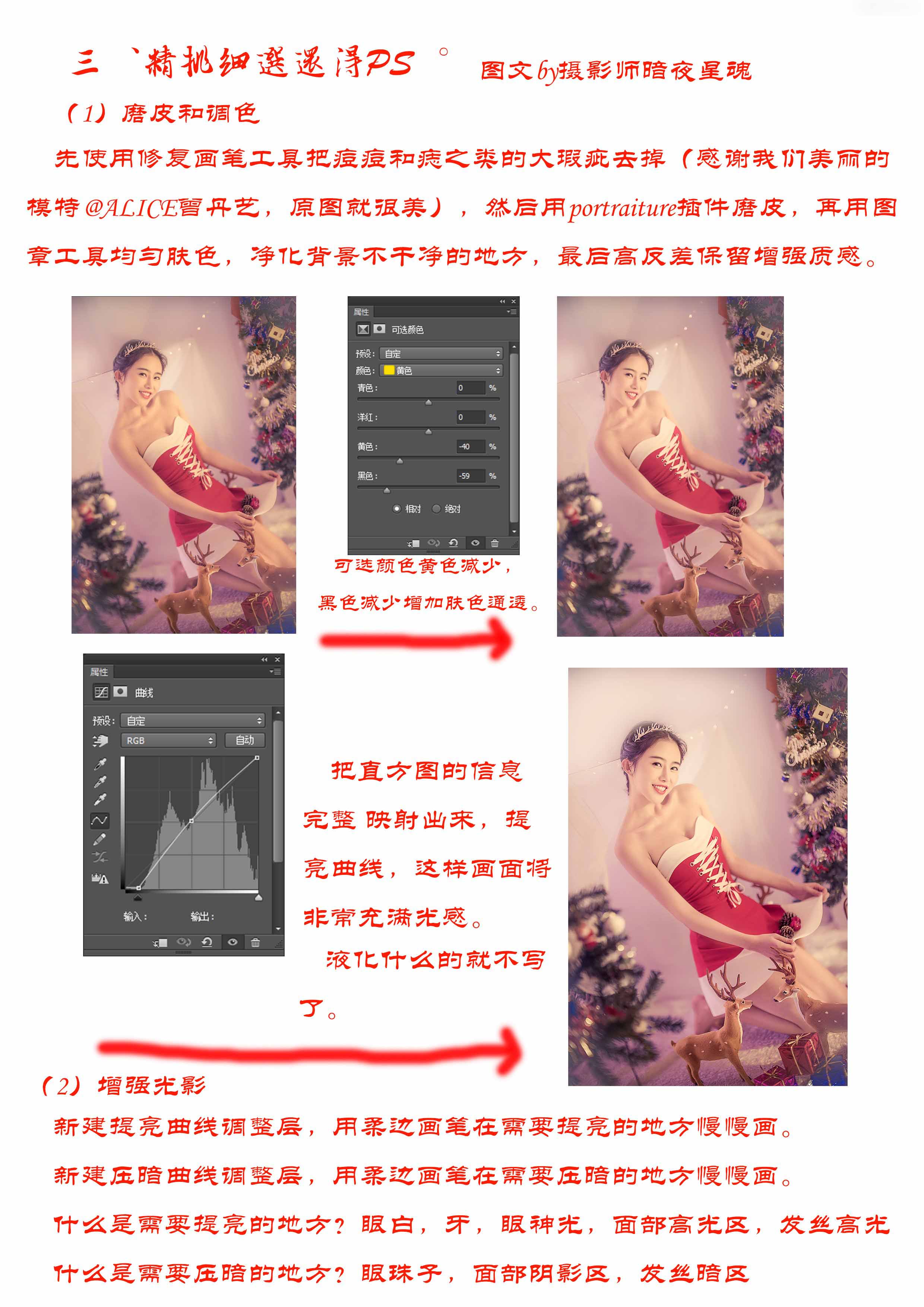 Photoshop圣诞梦幻暖色写真前后期思路分享,PS教程,思缘教程网