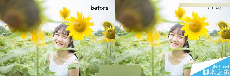 Photoshop调出向日葵中女孩日系暖色效果,PS教程,思缘教程网