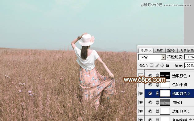 Photoshop调出外景人像韩系粉色效果图,PS教程