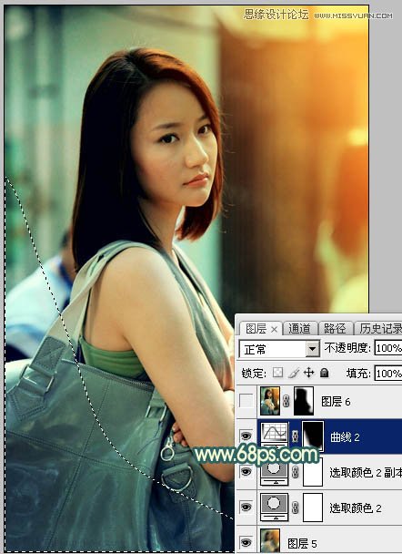 Photoshop给背包女孩添加怀旧漏光效果,PS教程