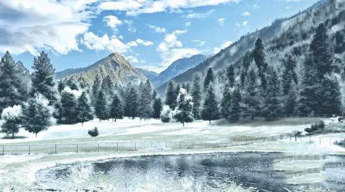 Photoshop怎样把风景照调成好看的雪景图效果?