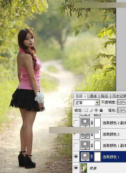 Photoshop调出公园女孩秋季暖色艺术效果,PS教程,思缘教程网