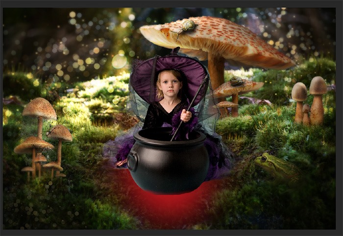 PS合成经典梦幻森林中的魔法小公主