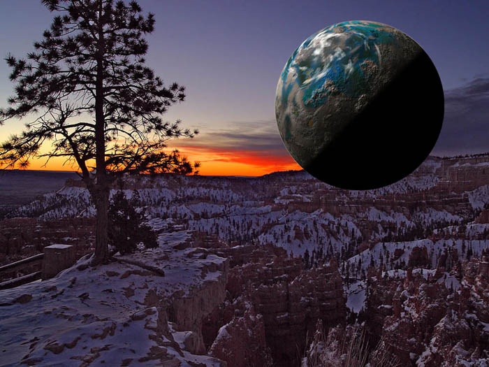 Photoshop为霞光图片增加漂亮的行星特效