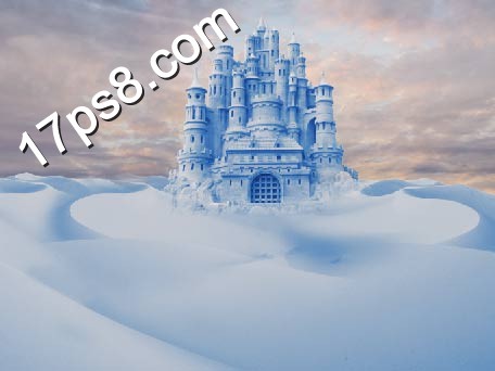 用PS合成童话世界里冰雪城堡场景