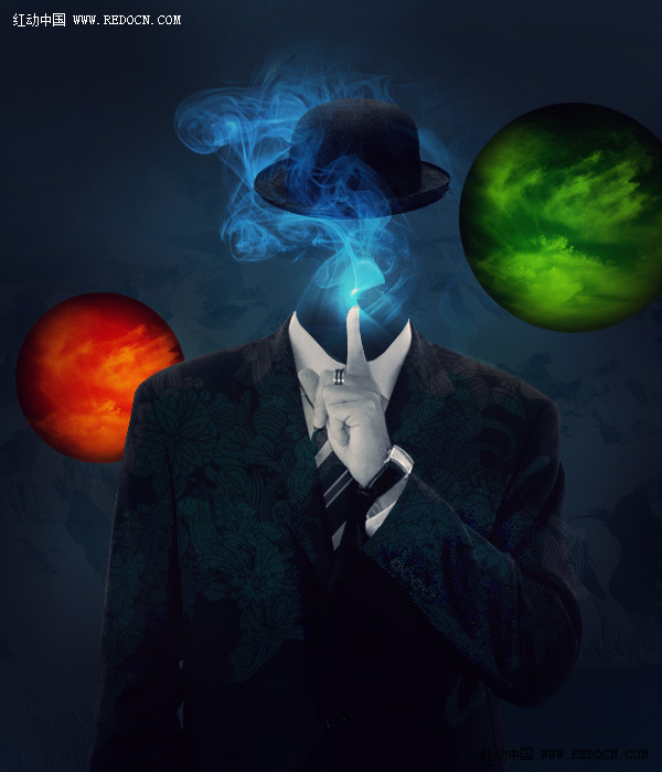 Photoshop将帅哥打造出魔术中的的烟雾头像