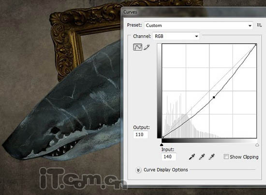 PS合成3D画：从相框当中冲出的鲨鱼