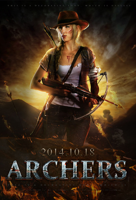 Photoshop合成制作出战火中的古代女战士电影海报