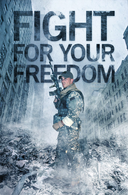 PhotoShop(Photoshop)各种军事题材合成的超酷军事海报实例教程