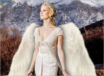 Photoshop合成梦幻唯美的雪山上白色天使