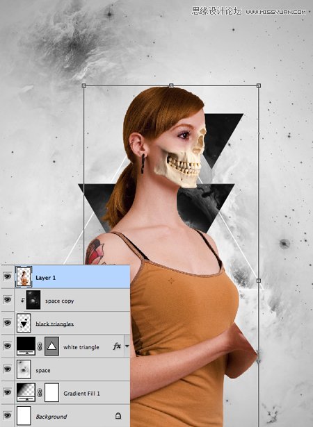 Photoshop合成尸变人物的立体效果个性海报