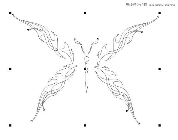 CorelDraw绘制时尚的蝴蝶花纹图案教程,PS教程,思缘教程网
